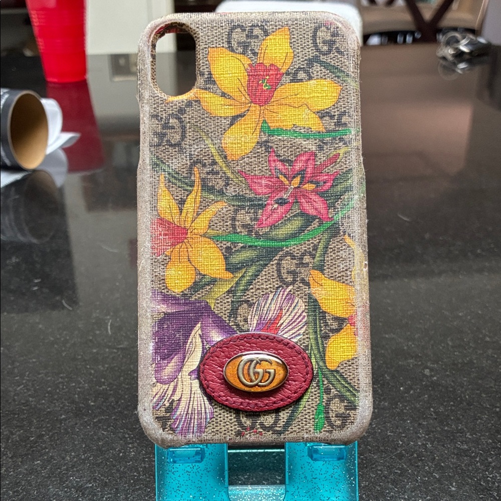 Gucci Floral Canvas Phone Case - Yellow, Pink, Purple